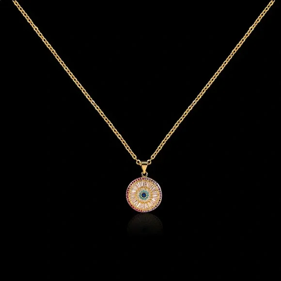 RESTOCKED NEW 14k Gold Beautiful Evil Eye Necklace - Picture 4 of 5